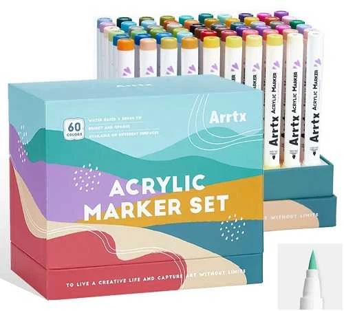 Akriliniai markeriai - flomasteriai ARRTX 60C, 60 spalvų