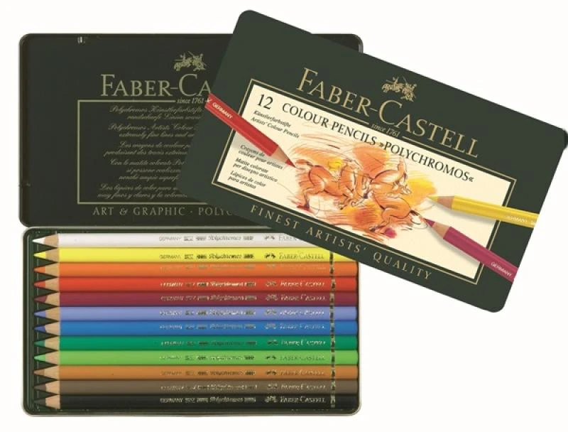 Spalvoti pieštukai Faber-Castell Polychromos Art and Graphic, 12 spalvų