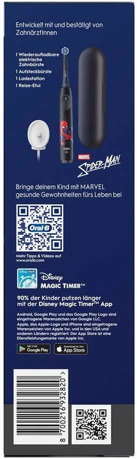 Braun Oral-B iO Kids Spiderman Child Rotating dantų šepetėlis Juodas