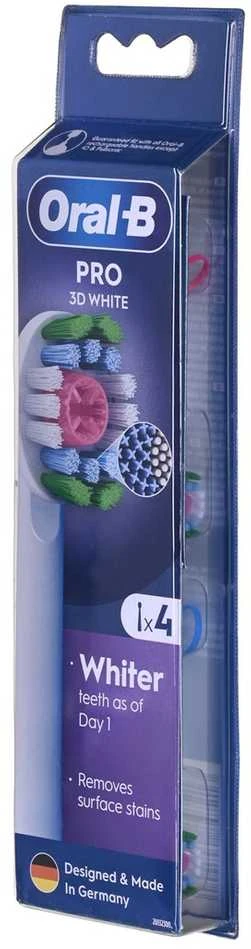 Braun Oral-B EB18-4 3D Baltas Pro Dantų Šepetėlio Galvutės, 4 Vnt.