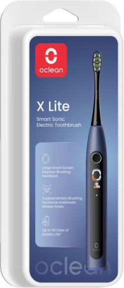 Dantų šepetėlis Elektrinis Šepetėlis - Oclean X Lite, Išmanusis Ekranas, 5 Režimai, 40 Dienų Baterijos Veikimas, Mėlyna