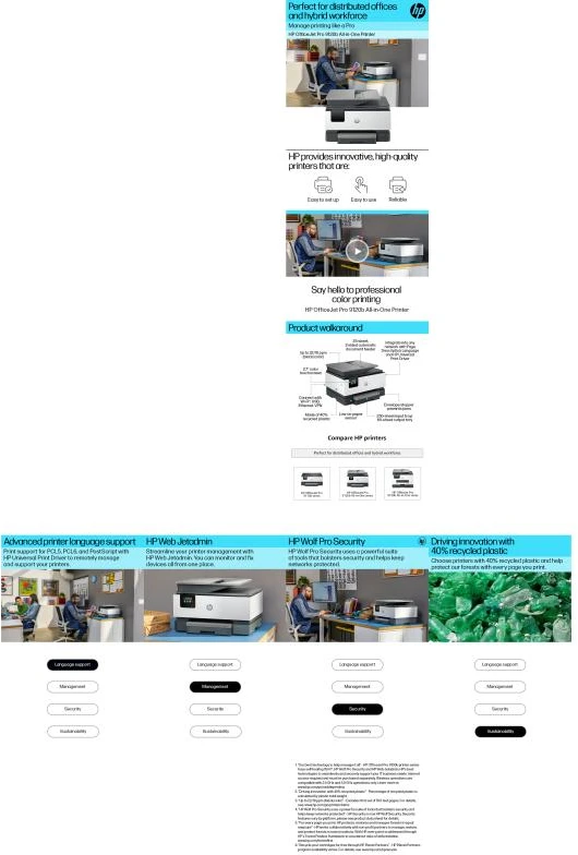 Hewlett Packard (HP) HP OfficeJet Pro 9120b All-in-One Spausdintuvas Thermal inkjet A4 4800 x 1200 DPI 20 ppm Wi-Fi