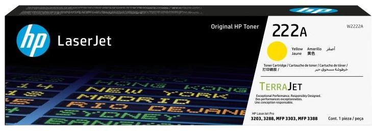 Dažų kasetė - HP 222A W2222A geltona