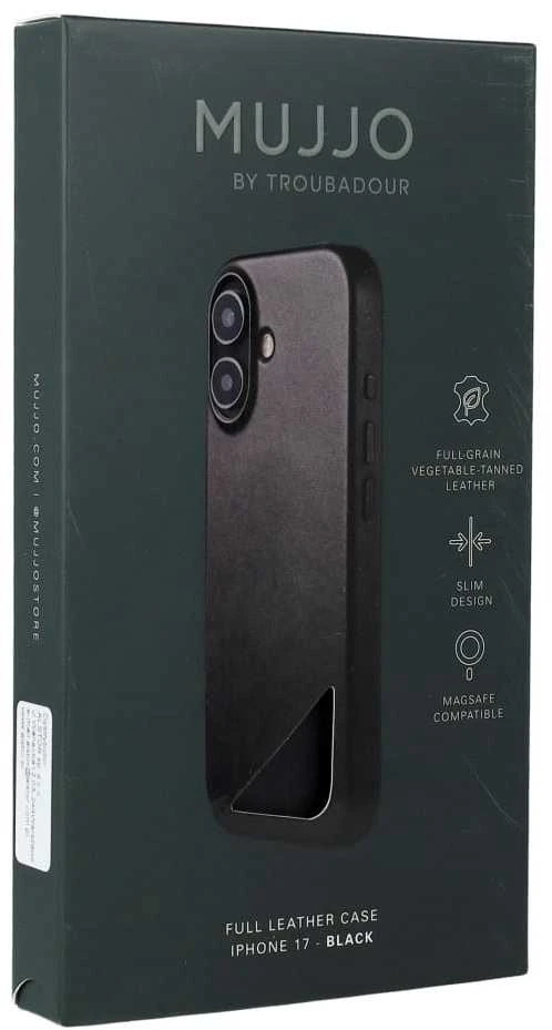 Mujjo Full Odinis dėklas MagSafe Case for iPhone 17 Juodas