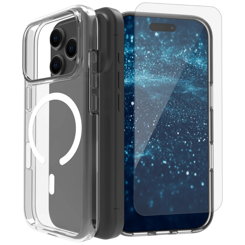 Dėklas - Roobix 3-in-1 Combo Kit iPhone 17 MagSafe, Stiklo, Objektyvo Apsauga