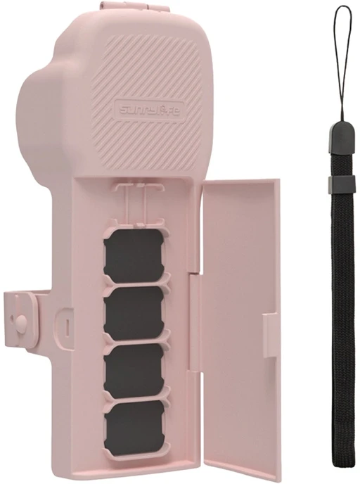 „Sunnylife“ apsauginis dėklas su dirželiu ir virvele, skirtas „Osmo Pocket 3“ (rožinis)