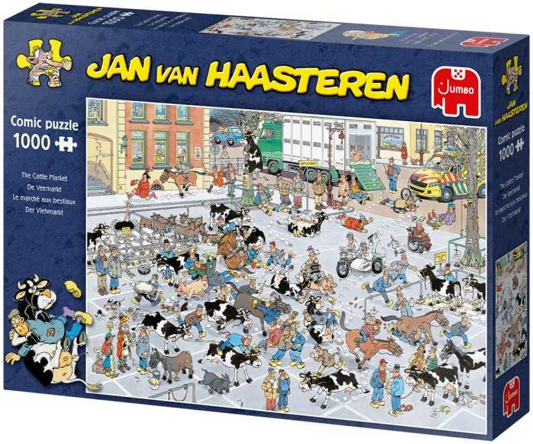 Jumbo Spiele Dėlionė - Jumbo Jan van Haasteren Der Vieh-Markt 1000 Detalių 370x275x70 mm