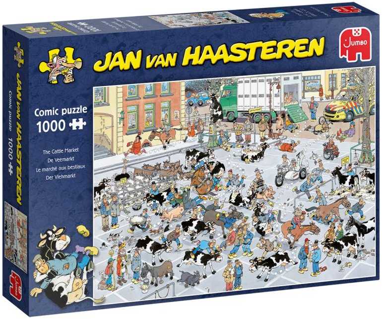 Jumbo Spiele Dėlionė - Jumbo Jan van Haasteren Der Vieh-Markt 1000 Detalių 370x275x70 mm