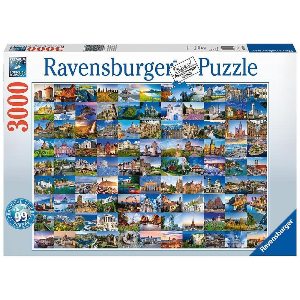 Ravensburger Dėlionė 3000 vnt. - 99 gražios vietos Europoje