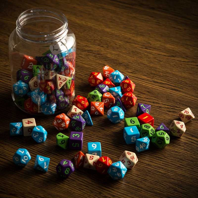 Klasikinis stalo RPG kauliukų rinkinys 80 vnt. – Q Workshop