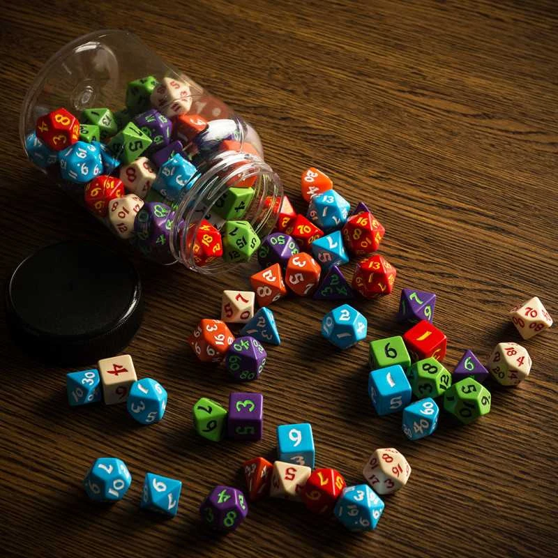 Klasikinis stalo RPG kauliukų rinkinys 80 vnt. – Q Workshop