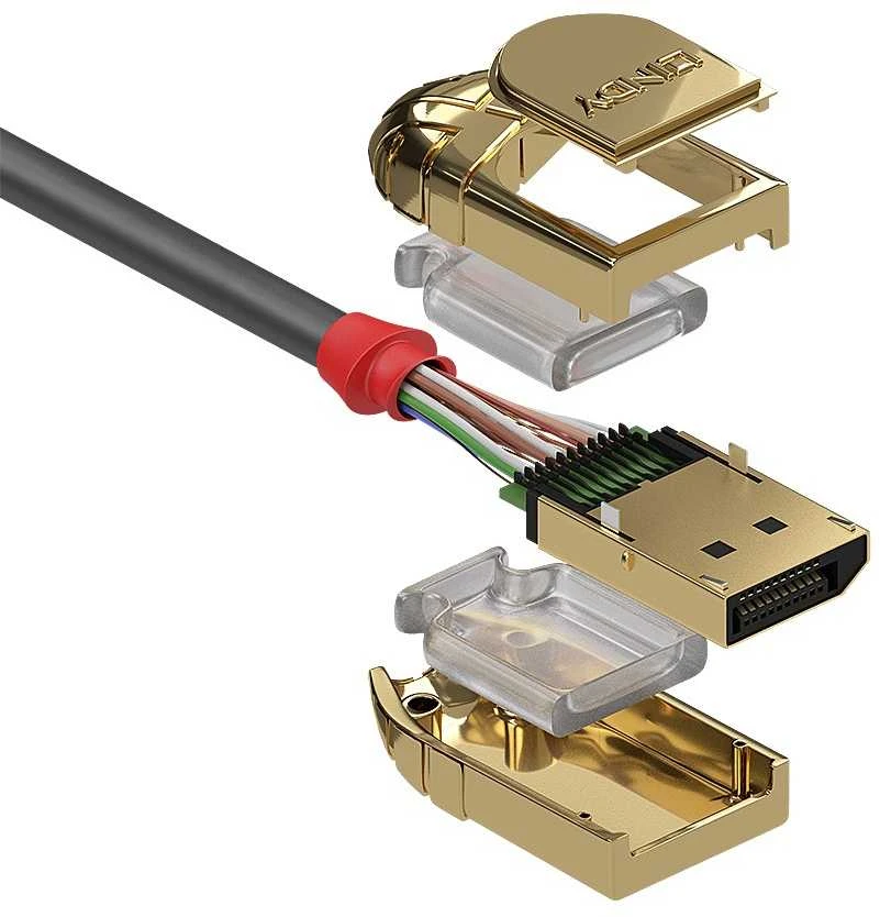 DisplayPort kabelis - LINDY Gold Line DisplayPort 1.4 kabelis, M/M, 2 m, Pilkas