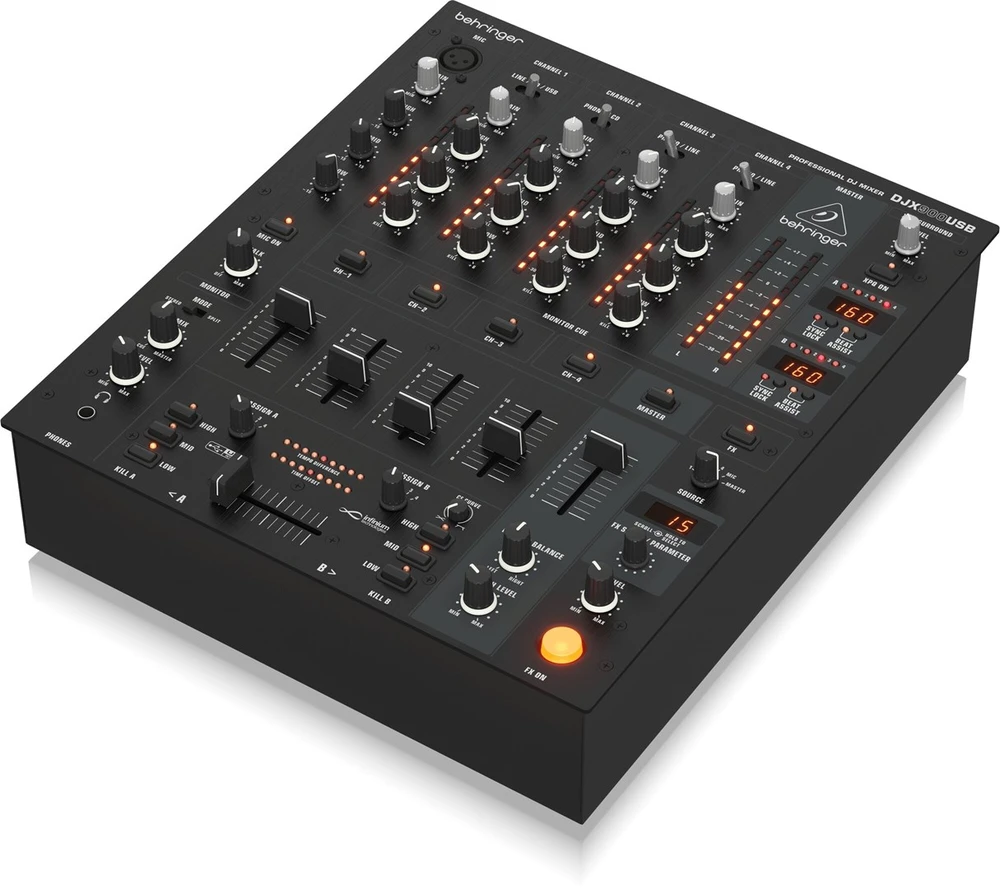 „Behringer DJX900USB“ – profesionalus 5 kanalų DJ maišytuvas su INFINIUM bekontaktiu VCA kryžminiu faderiu, pažangiais skaitmeniniais efektais ir USB/garso sąsaja