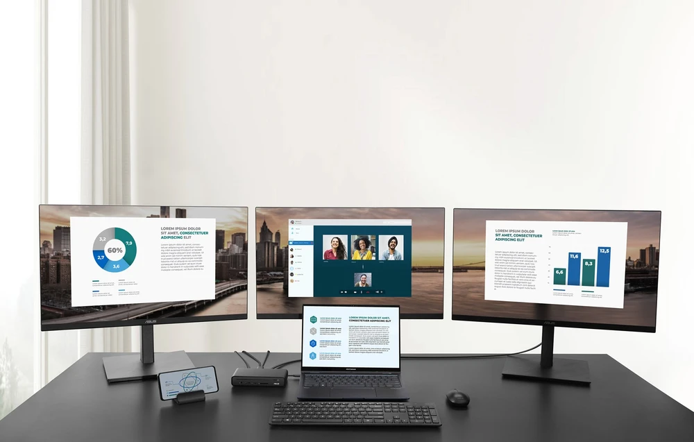 Asus | DC300 trijų ekranų USB-C dokas | 90XB08CN-BDS090 | DisplayPort jungčių kiekis: 1 | HDMI jungčių kiekis: 1 | Ethernet LAN