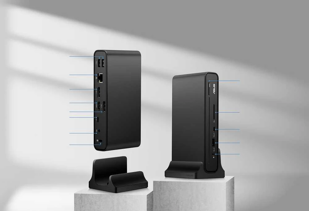 „Asus Triple Screen USB-C Dock Duo DC301 Duo“ | 90XB0A5N-BDS010 | Ethernet LAN (RJ-45) jungtys: 1 | DisplayPort jungčių kiekis: 2 | HDMI jungčių kiekis: 1