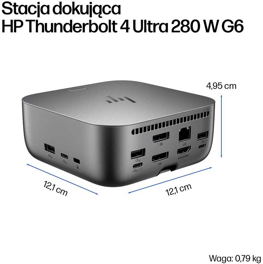 „Thunderbolt“ Stotelė - HP „Thunderbolt 4“ „Ultra Dock“ 280 W Meteorinė Sidabro Ralva