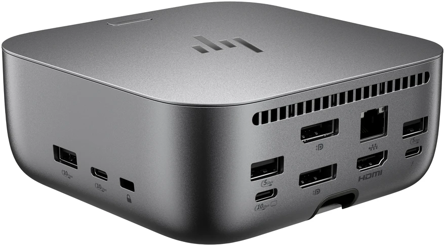HP Thunderbolt 4 Ultra Dock G6 180W - 5x USB-A, 2x USB-C, 1x USB-C Thunderbolt 4, 2x DisplayPort, 1x HDMI, 1x RJ-45, Meteor Sidabrinis, 3 metai