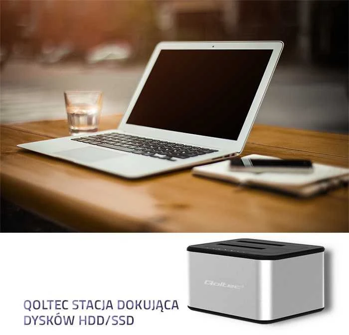QOLTEC 50316 2x HDD / SSD prijungimo stotelė 2,5 / 3,5 colio SATA USB 3.0 klonavimas