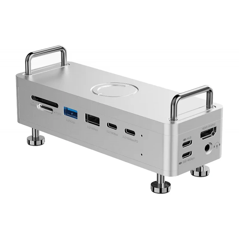 Išmanusis laikrodis Dokų Stotis - Ulanzi QT03 10-Port Hub su M.2 NVMe Įdėklu ir Aušinimo Ventiliatoriumi