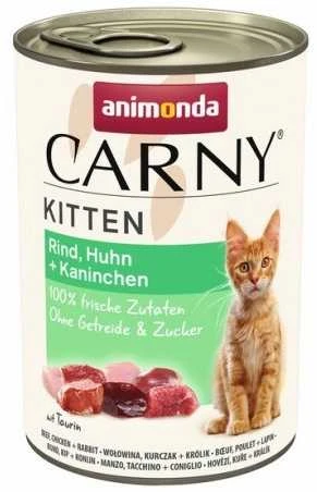 Animoda Drėgnas Kačių Maistas - ANIMONDA Carny Kitten su Jautiena, Vištiena, Triušiena - 400g