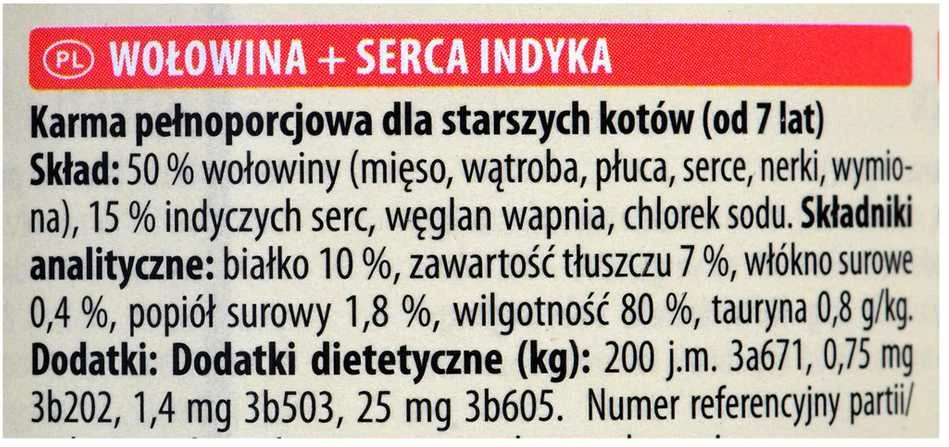 Animoda Kačių Maistas - ANIMONDA Carny Senior Jautiena ir Kalakutienos Širdelės 200g Drėgnas