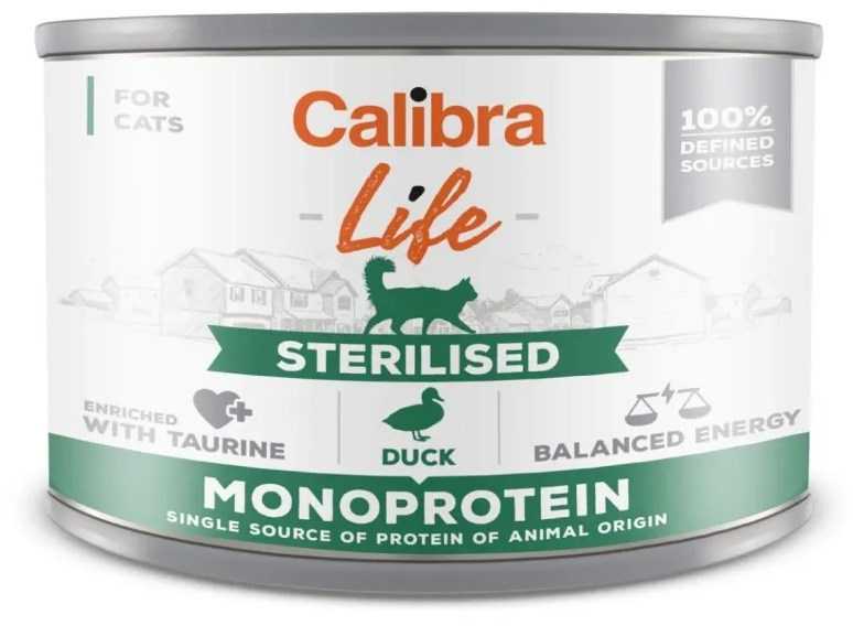 Drėgnas Kačių Maistas - CALIBRA Cat Life Sterilised antiena 200g Be Grūdų Be Gliuteno
