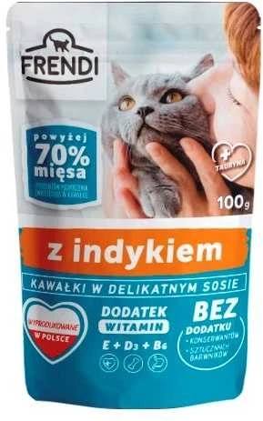 Drėgnas Kačių Maistas - FRENDI Kalakutienos Padaže 100 g