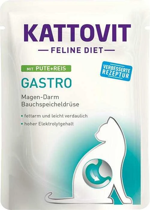 KATTOVIT Feline Diet Gastro kalakutiena with ryžiai - wet cat food - 85g