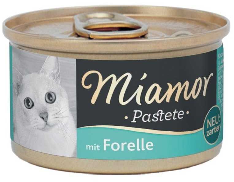 Drėgnas kačių maistas MIAMOR - upėtakis - 85g be glitimo, begrūdis