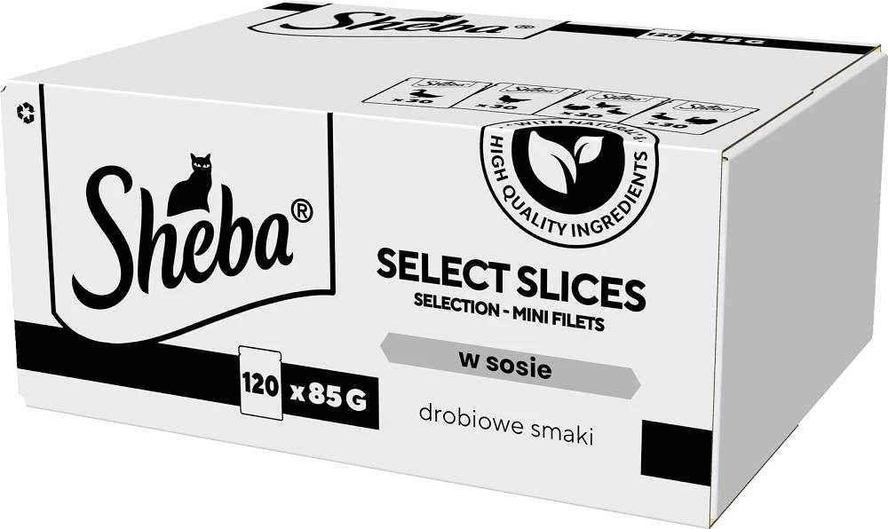 SHEBA Selection atrinkti gabalėliai paukštienos skonio padaže (120x85g) visavertis drėgnas kačių maistas