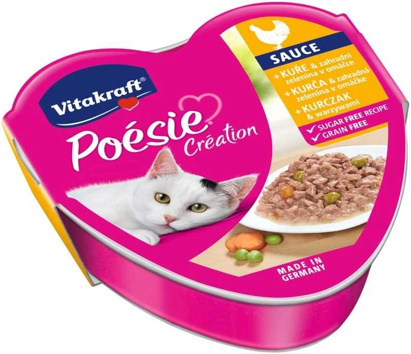 Vitakraft Chovex Sro VITAKRAFT POESIE CREATION, kačių konservuotas pašaras su vištiena ir daržovėmis, 85g