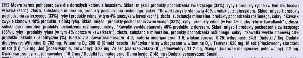Whiskas Adult (40x85g) Žuvies Skanėstai Suaugusiems Katėms 4 Skoniai Geleje