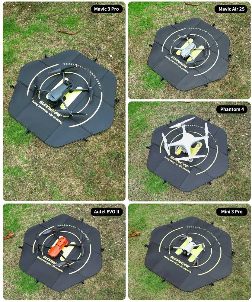 Nusileidimo padėklas dronams Sunnylife 80 cm šešiakampis – dvipusis (TJP11)