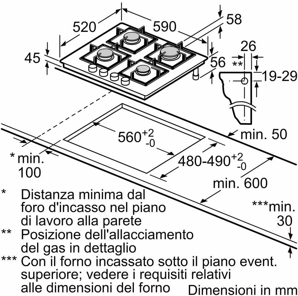 Bosch Serie 4 PNP6B6K40 Dujinė kaitlentė with 4 zones