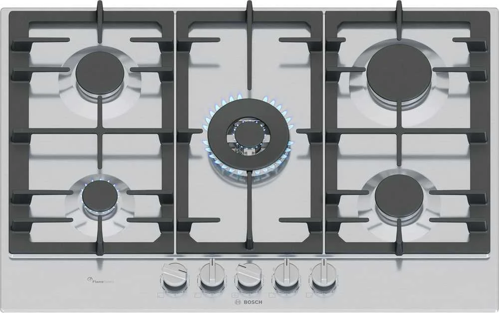 Kaitlentė Bosch Serie 6 PCQ7A5I90 hob Nerūdijantis plienas Built-in 75 cm Gas 5 zone(s)