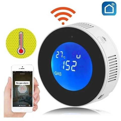 Dujų nuotėkio detektorius su LCD ekranu ir Wi-Fi funkcija