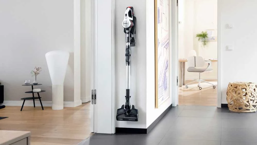 Bosch BSS711W stick vacuum/electric broom Baterija Dry Bagless 0.3 L Juodas, Sidabrinis, Baltas