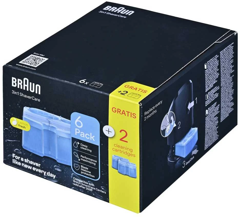 Skustuvo valymo kasetės, 8 vnt. pakuotė, CCR6+2, BRAUN