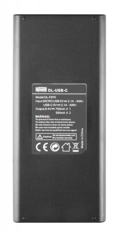 Dviejų kanalų įkroviklio ir dviejų NP-F770 baterijų Newell DL-USB-C rinkinys , skirtas Sony