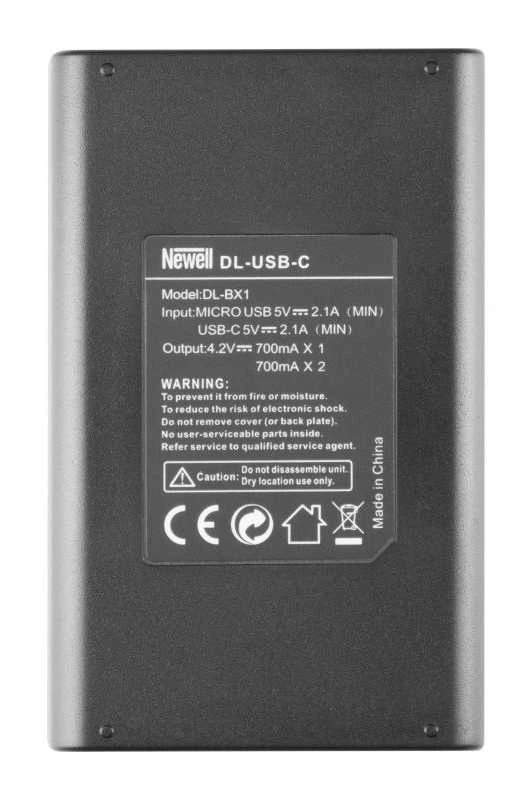 Dviejų kanalų įkroviklio rinkinys ir dvi NP-BX1 baterijos Newell DL-USB-C, skirtos Sony
