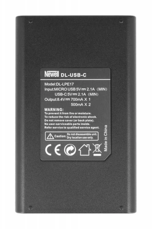 Akumuliatorių Įkroviklio Rinkinys - Newell DL-USB-C Dviejų Kanalų Įkroviklis LP-E17 Akumuliatoriams