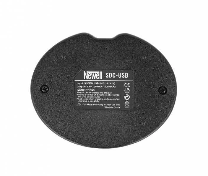 Dviejų kanalų įkroviklis Newell SDC-USB skirtas DMW-BLC12 baterijoms