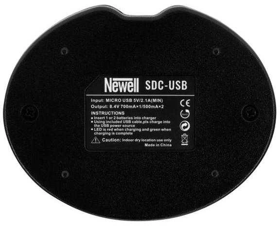 Dviejų kanalų įkroviklis Newell SDC-USB skirtas NP-BX1 baterijoms