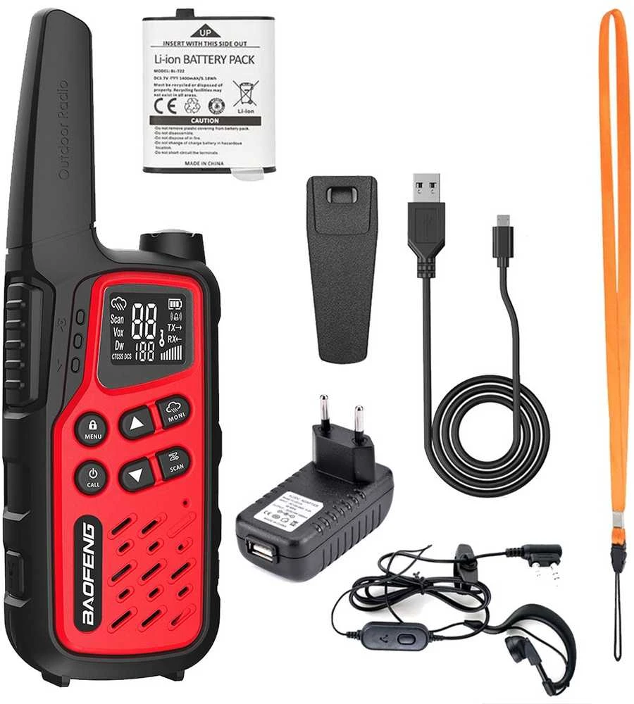 Dvikryptis Radijas - Baofeng BF-T25E Raudona