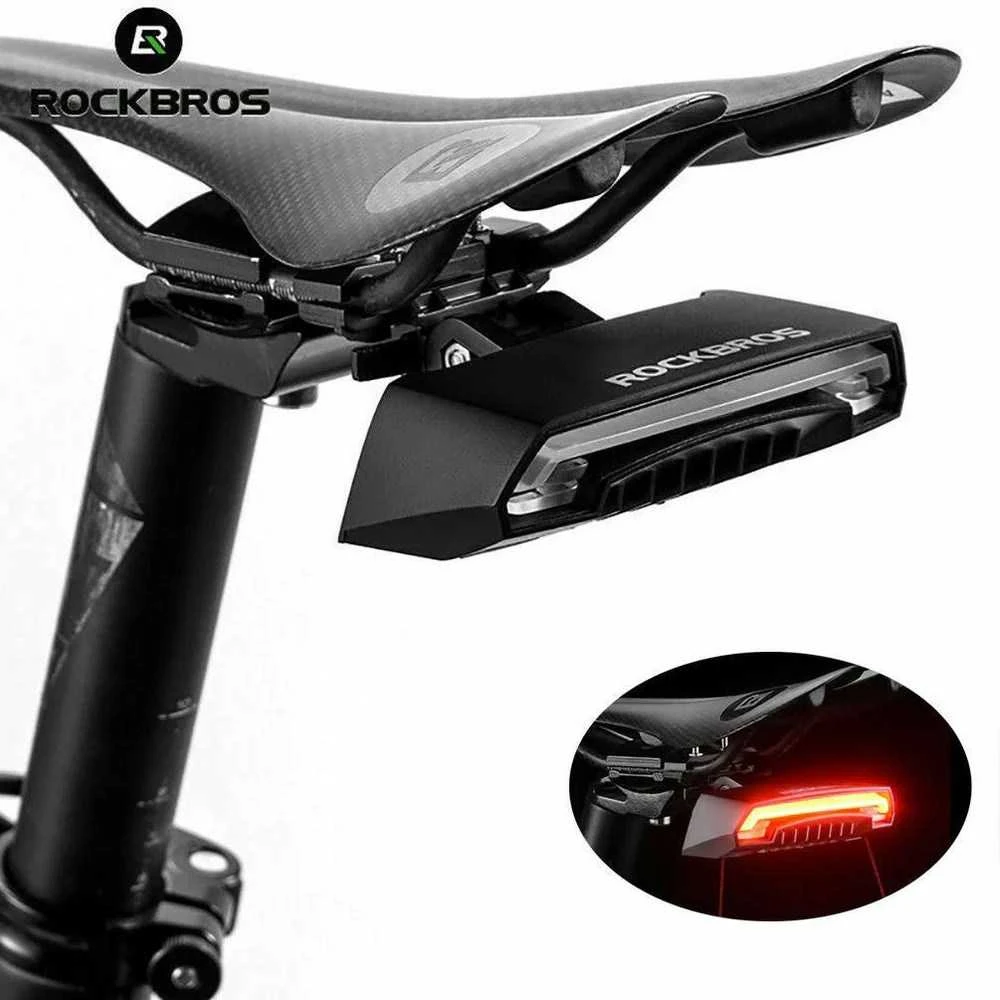 Rockbros LKWD-R1 Rear Bike Light with lazerinis and Remote Control + Micro USB – USB-A Cable – juodos spalvos