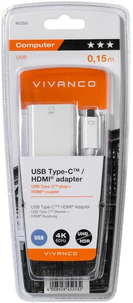 Ekrano Adapteris - Vivanco USB-C Į HDMI Adapteris 45253 4K@60Hz