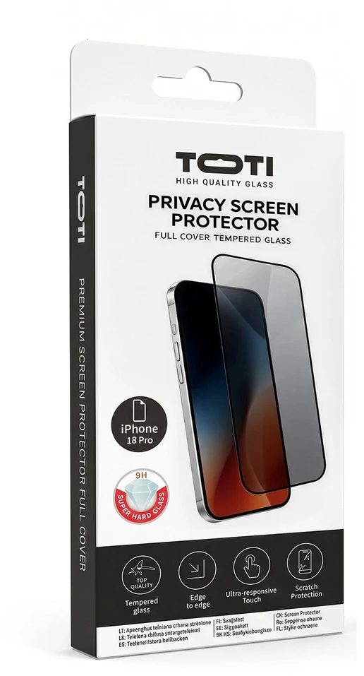 Ekrano apsauga - TOTI PREMIUM iPhone 18 Pro Skaidrus