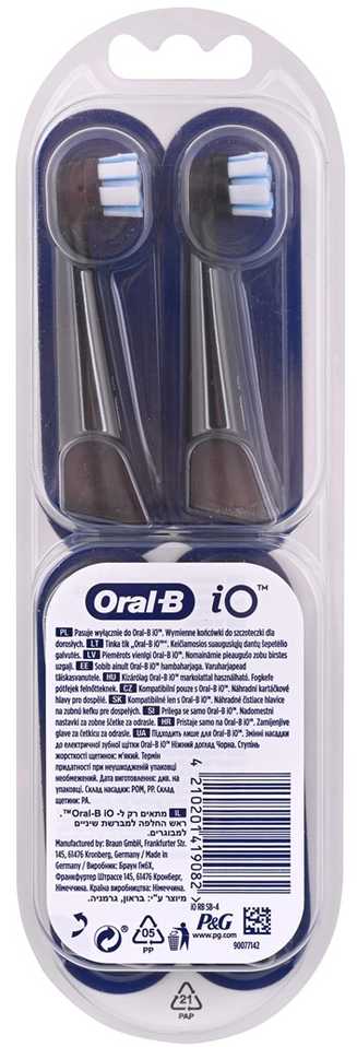 Dantų šepetėlis Braun SB-4 Oral-B iO Gentle Care Juodas keičiamos dantų šepetėlio galvutės 4 vnt.
