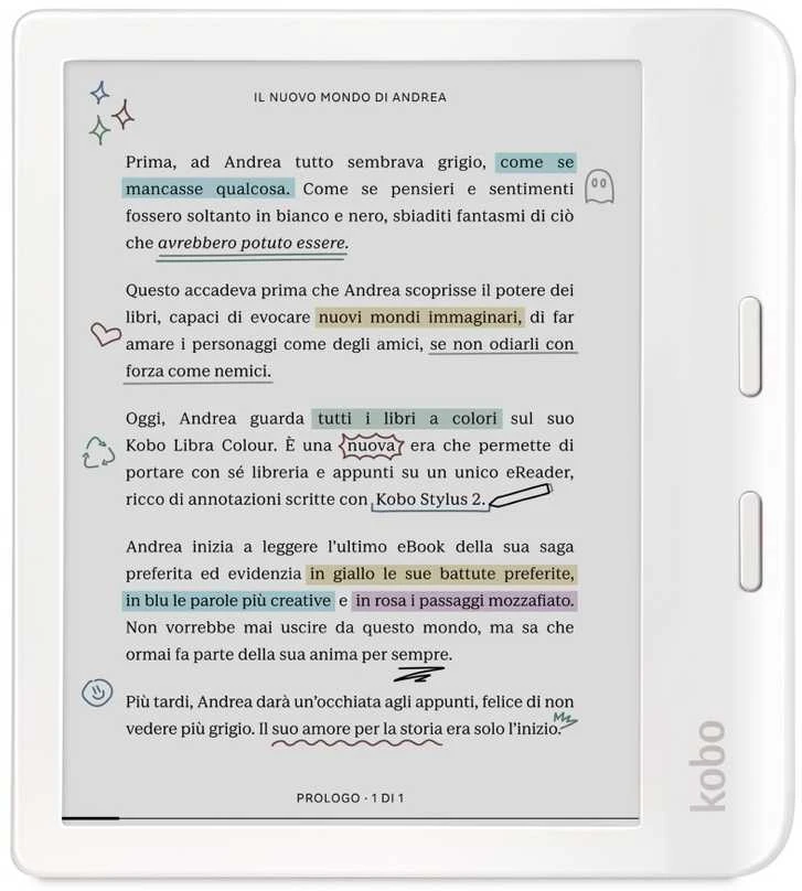 El. Knygų Skaityklė - Rakuten Kobo Libra Colour 32 GB Wi-Fi Baltas