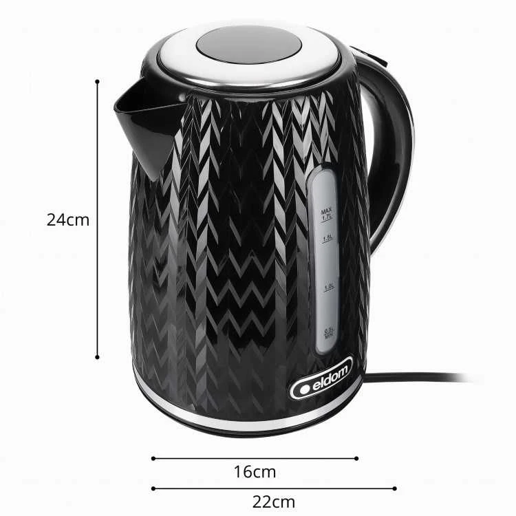 Cordless electric virdulys C260 NELO juodas ELDOM 1.7 L
